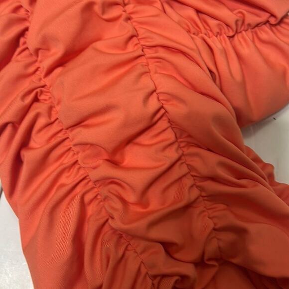 MICHAEL KORS RUCHED ORANGE ONEPIECE SWIMSUIT SIZE 6 - Picture 5 of 5